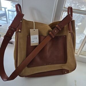 Stylish Tan and Brown Crossbody Bag